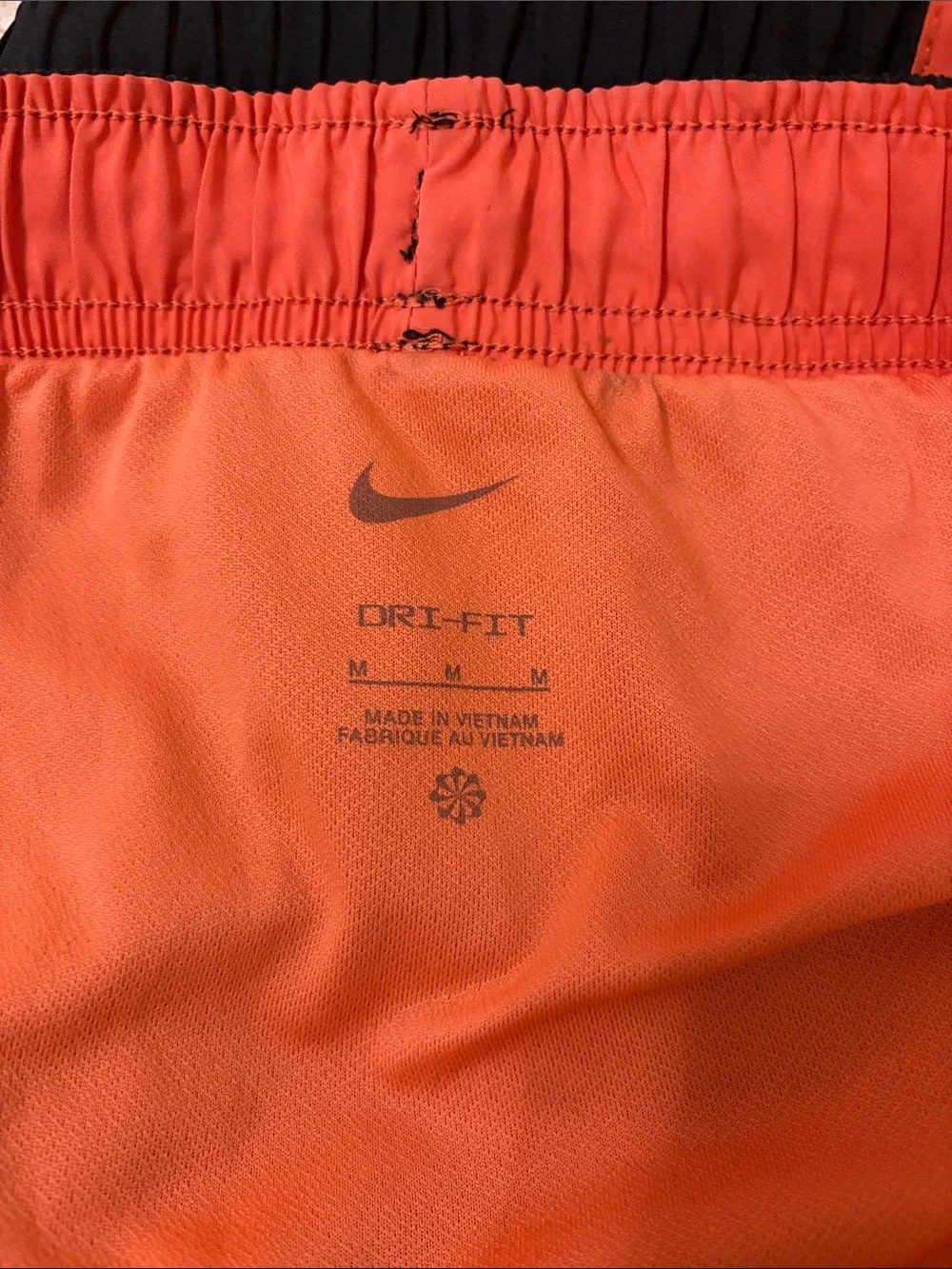 Nike Women’s Black Running Shorts with Orange Trim